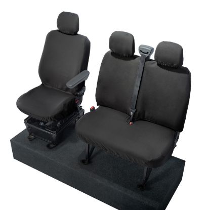Picture of UK Custom Covers Vauxhall Movano Seat Covers Cotton-Backed PU (2010-2022) - Front No Folding Middle Seat & No Split Passenger Base | SC668B