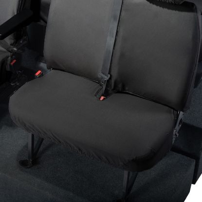 Picture of UK Custom Covers Vauxhall Movano Seat Covers Cotton-Backed PU (2010-2022) - Front & Rear No Folding Middle Seat & No Split Passenger Base | SC668B-416B