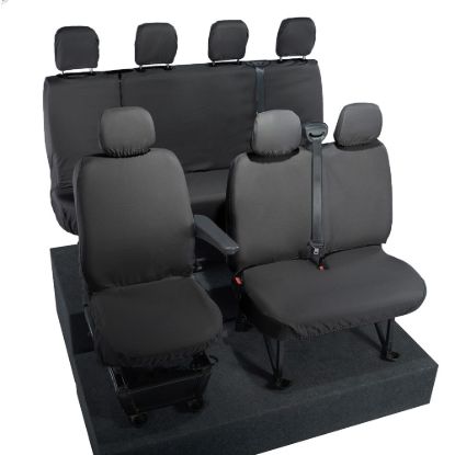 Picture of UK Custom Covers Vauxhall Movano Seat Covers Cotton-Backed PU (2010-2022) - Front & Rear No Folding Middle Seat & No Split Passenger Base | SC668B-416B
