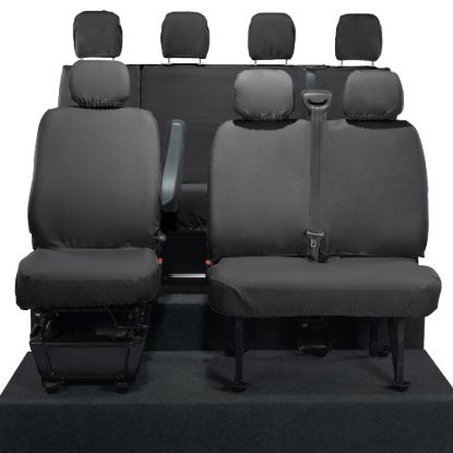 Picture of UK Custom Covers Vauxhall Movano Seat Covers Cotton-Backed PU (2010-2022) - Front & Rear No Folding Middle Seat & No Split Passenger Base | SC668B-416B