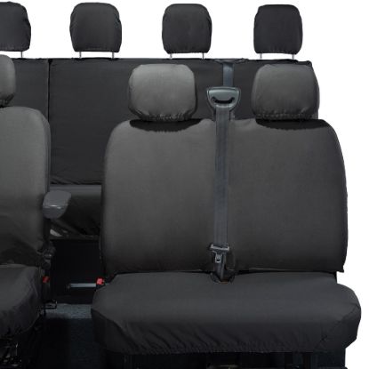 Picture of UK Custom Covers Vauxhall Movano Seat Covers Cotton-Backed PU (2010-2022) - Front & Rear No Folding Middle Seat & No Split Passenger Base | SC668B-416B