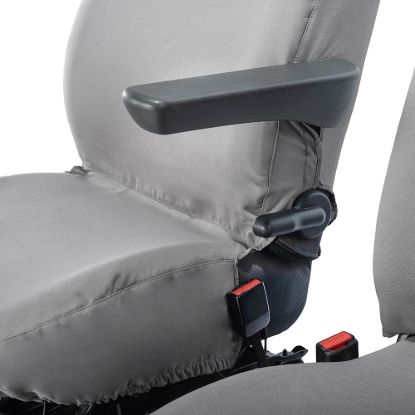 Picture of UK Custom Covers Vauxhall Movano Seat Covers Cotton-Backed PU (2010-2022) - Front No Folding Middle Seat & No Split Passenger Base - Grey | SC668G