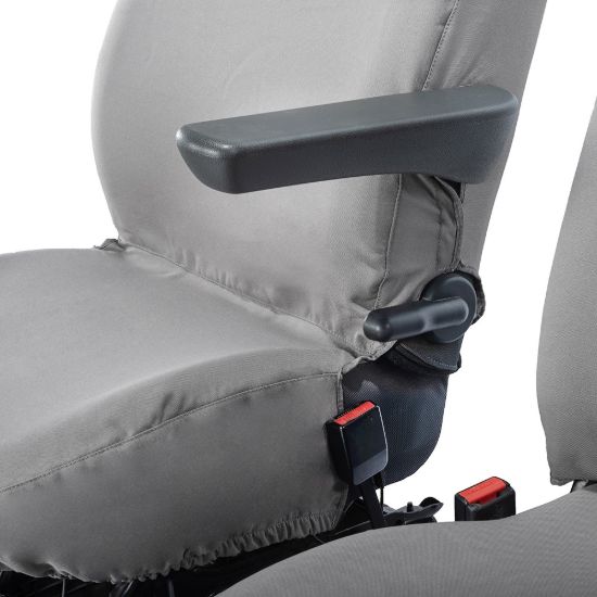 Picture of UK Custom Covers Vauxhall Movano Seat Covers Cotton-Backed PU (2010-2022) - Front No Folding Middle Seat & No Split Passenger Base - Grey | SC668G