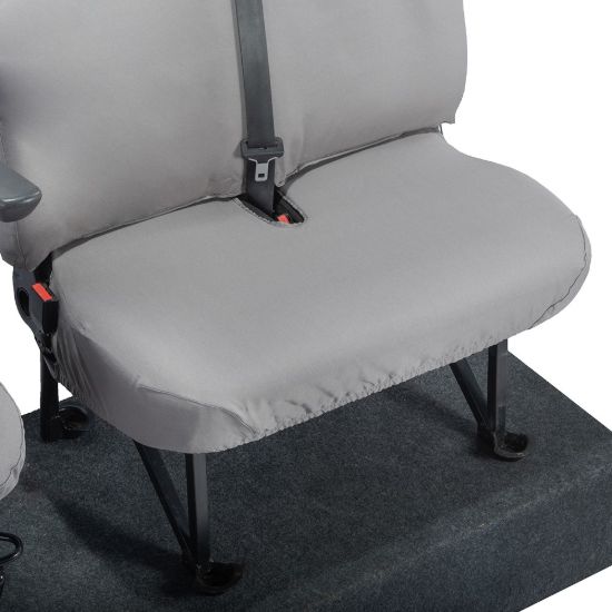 Picture of UK Custom Covers Vauxhall Movano Seat Covers Cotton-Backed PU (2010-2022) - Front No Folding Middle Seat & No Split Passenger Base - Grey | SC668G