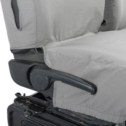 Picture of UK Custom Covers Vauxhall Movano Seat Covers Cotton-Backed PU (2010-2022) - Front No Folding Middle Seat & No Split Passenger Base - Grey | SC668G
