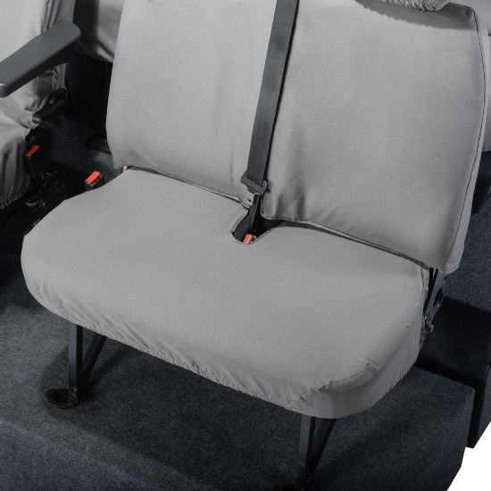 Picture of UK Custom Covers Vauxhall Movano Seat Covers Cotton-Backed PU (2010-2022) - Front & Rear No Folding Middle Seat & No Split Passenger Base - Grey | SC668G-416G