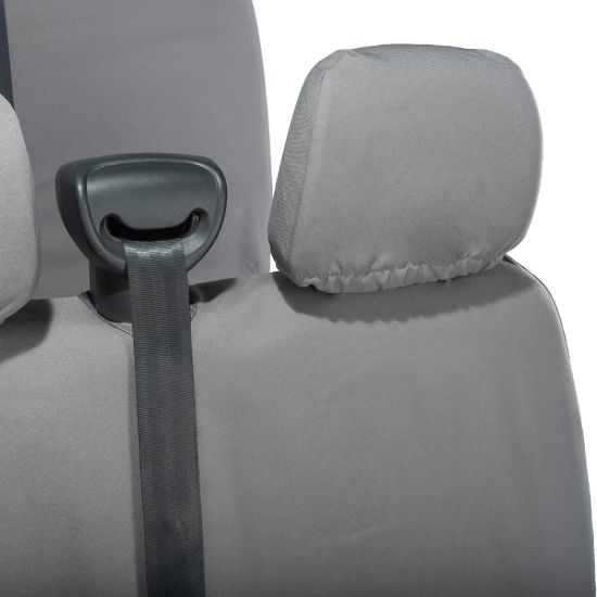 Picture of UK Custom Covers Vauxhall Movano Seat Covers Cotton-Backed PU (2010-2022) - Front & Rear No Folding Middle Seat & No Split Passenger Base - Grey | SC668G-416G