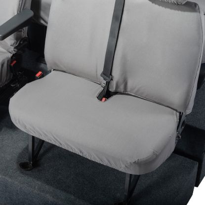 Picture of UK Custom Covers Vauxhall Movano Seat Covers Cotton-Backed PU (2010-2022) - Front & Rear No Folding Middle Seat & No Split Passenger Base - Grey | SC668G-416G
