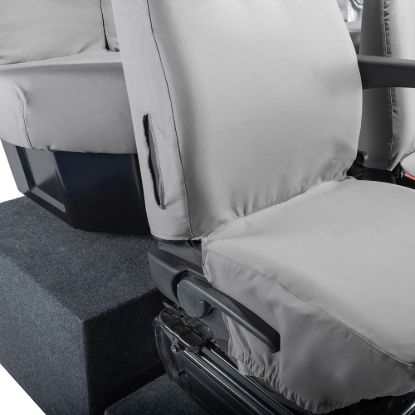 Picture of UK Custom Covers Vauxhall Movano Seat Covers Cotton-Backed PU (2010-2022) - Front & Rear No Folding Middle Seat & No Split Passenger Base - Grey | SC668G-416G