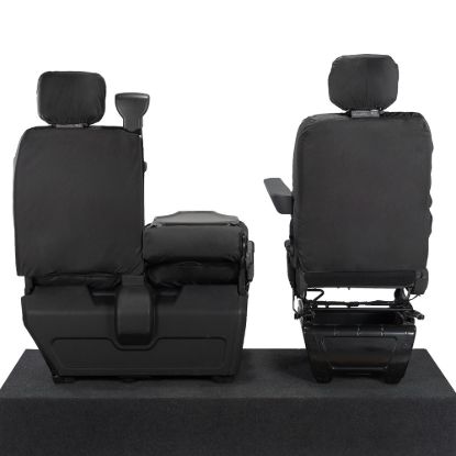 Picture of UK Custom Covers Vauxhall Movano Seat Covers Cotton-Backed PU (2010-2022) - Front With Folding Middle Seat & Split Passenger Base | SC669B