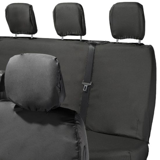 Picture of UK Custom Covers Vauxhall Movano Seat Covers Cotton-Backed PU (2010-2022) - Front & Rear With Folding Middle Seat & Split Passenger Base | SC669B-416B