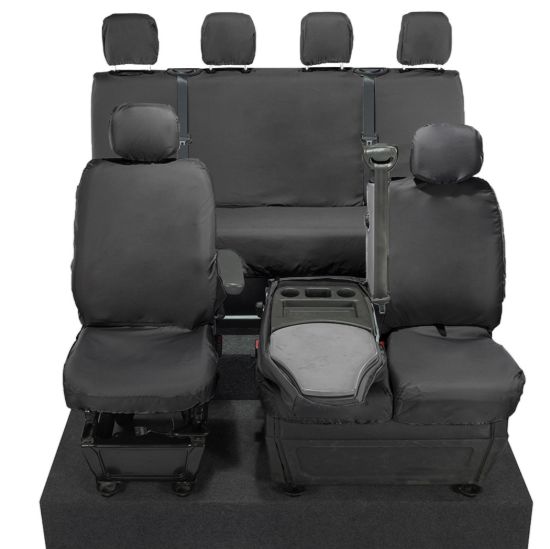 Picture of UK Custom Covers Vauxhall Movano Seat Covers Cotton-Backed PU (2010-2022) - Front & Rear With Folding Middle Seat & Split Passenger Base | SC669B-416B