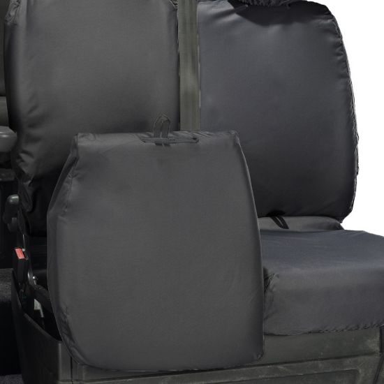Picture of UK Custom Covers Vauxhall Movano Seat Covers Cotton-Backed PU (2010-2022) - Front & Rear With Folding Middle Seat & Split Passenger Base | SC669B-416B