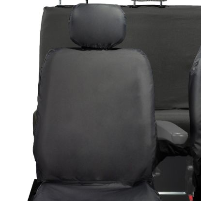 Picture of UK Custom Covers Vauxhall Movano Seat Covers Cotton-Backed PU (2010-2022) - Front & Rear With Folding Middle Seat & Split Passenger Base | SC669B-416B