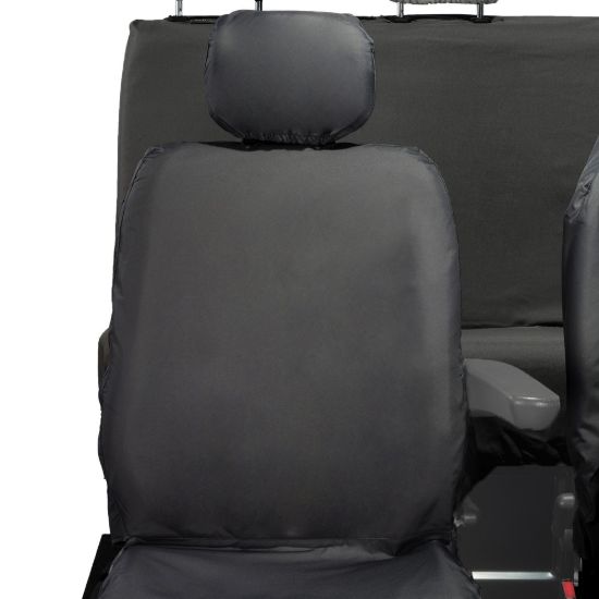 Picture of UK Custom Covers Vauxhall Movano Seat Covers Cotton-Backed PU (2010-2022) - Front & Rear With Folding Middle Seat & Split Passenger Base | SC669B-416B