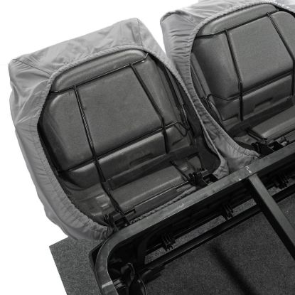 Picture of UK Custom Covers Vauxhall Movano Seat Covers Cotton-Backed PU (2010-2022) - Front With Folding Middle Seat & Split Passenger Base - Grey | SC669G