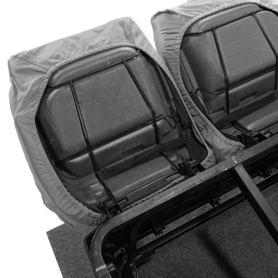 Picture of UK Custom Covers Vauxhall Movano Seat Covers Cotton-Backed PU (2010-2022) - Front With Folding Middle Seat & Split Passenger Base - Grey | SC669G