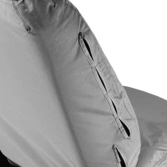 Picture of UK Custom Covers Vauxhall Movano Seat Covers Cotton-Backed PU (2010-2022) - Front With Folding Middle Seat & Split Passenger Base - Grey | SC669G