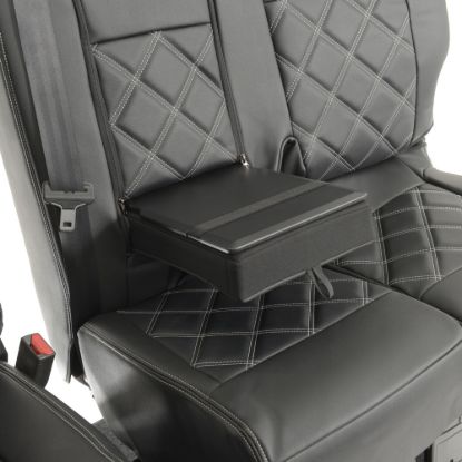 Picture of UK Custom Covers Vauxhall Vivaro Seat Covers Leatherette (2019 Onwards) Front Single/Double Split Passenger Base WITH Pull Down Tray - Double Diamond Bentley | SC806B