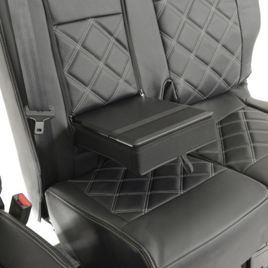 Picture of UK Custom Covers Vauxhall Vivaro Seat Covers Leatherette (2019 Onwards) Front Single/Double Split Passenger Base WITH Pull Down Tray - Double Diamond Bentley | SC806B