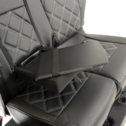 Picture of UK Custom Covers Vauxhall Vivaro Seat Covers Leatherette (2019 Onwards) Front Single/Double Split Passenger Base WITH Pull Down Tray - Double Diamond Bentley | SC806B