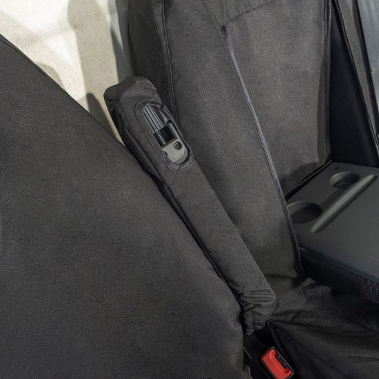 Picture of UK Custom Covers Vauxhall Movano Seat Covers Cotton-Backed PU (2022 Onwards) - Front With Pull Down Tray & No Split Passenger Seat | SC817B