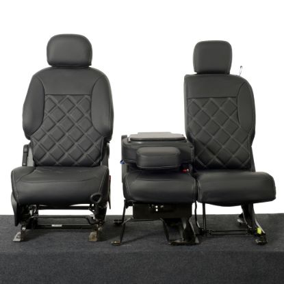Picture of UK Custom Covers Citroen Berlingo Double Diamond Bentley Stitch Leatherette Front Seat Covers (2008-2018) - 3 Seats | SC886B