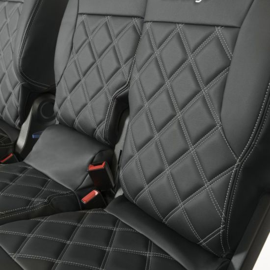 Picture of UK Custom Covers Citroen Berlingo Double Diamond Bentley Stitch Leatherette Front Seat Covers (2008-2018) - 3 Seats | SC886B