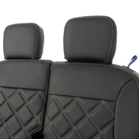 Picture of UK Custom Covers Citroen Berlingo Double Diamond Bentley Stitch Leatherette Front Seat Covers (2008-2018) - 3 Seats | SC886B