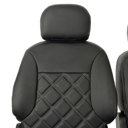 Picture of UK Custom Covers Citroen Berlingo Double Diamond Bentley Stitch Leatherette Front Seat Covers (2008-2018) - 3 Seats | SC886B