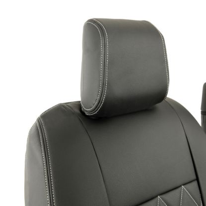 Picture of UK Custom Covers Vauxhall Vivaro Seat Covers Leatherette (2019 Onwards) Front Single/Double Split Passenger Base WITH Pull Down Tray - Single Diamond Bentley | SC952B