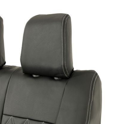Picture of UK Custom Covers Vauxhall Vivaro Seat Covers Leatherette (2019 Onwards) Front Single/Double Split Passenger Base WITH Pull Down Tray - Single Diamond Bentley | SC952B