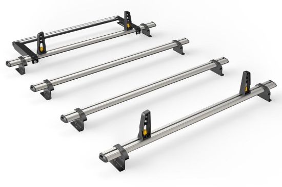 Van Guard ULTI Bar+ (Aluminium) - 4 Roof Bars for Ford Transit 2014-Onwards with Roller Bundle | L3 | H2 | Twin Rear Doors