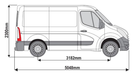 Picture of Rhino KammEdge Black Roof Rack 3.0m long x 1.6m wide for Vauxhall Movano 2010-2021 | L1 | H1 | Twin Rear Doors | LB604