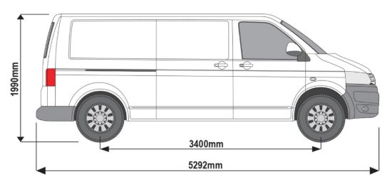 Picture of Rhino KammEdge Roof Rack 3.2m long x 1.4m wide  Fixed and T-Track for Volkswagen T5 Transporter 2002-2015 | L2 | H1 | Twin Rear Doors | L510
