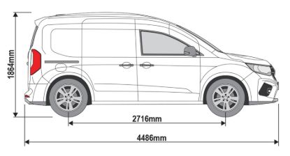 Picture of Rhino KammEdge Black Roof Rack 2.0m long x 1.25m wide for Mercedes Citan 2022-Onwards | L1 | H1 | Twin Rear Doors | LB687