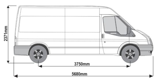 Picture of Rhino 3.1m SafeStow4 (Two Ladders) for Ford Transit 2000-2014 | L3 | H2 | Twin Rear Doors | RAS28-SK142