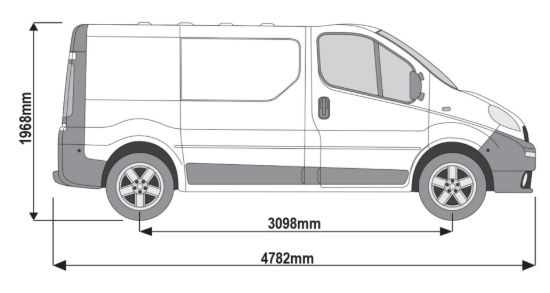 Picture of Rhino 3.1m SafeStow4 (Extra Wide Ladder) for Renault Trafic 2001-2014 | L1 | H1 | Twin Rear Doors | RAS28-SK143