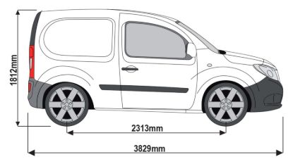 Picture of Rhino KammEdge Roof Rack 2.2m long x 1.25m wide for Mercedes Citan 2012-2021 | L1 | H1 | Twin Rear Doors | L575