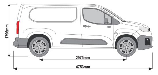 Picture of Rhino KammEdge Roof Rack 2.6m long x 1.25m wide for Citroen Berlingo 2018-Onwards | L2 | H1 | Twin Rear Doors | L673