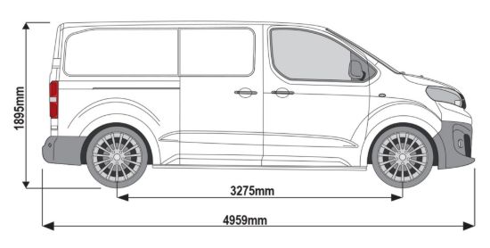 Picture of Rhino KammEdge Black Roof Rack 2.6m long x 1.4m wide for Peugeot Expert 2016-Onwards | L2 | H1 | Twin Rear Doors | LB661