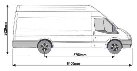 Picture of Rhino 3.1m SafeStow4 (Extra Wide Ladder) for Ford Transit 2000-2014 | L4 | H3 | Twin Rear Doors | RAS28-SK143