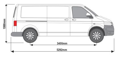 Picture of Van Guard ULTI Bar Trade (Steel) - 2 Roof Bars for Volkswagen T5 Transporter 2002-2015 with Roller Bundle | L2 | H1 | Tailgate | SB263-2#VGR-02