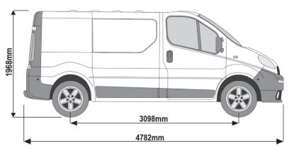 Picture of Rhino KammEdge Roof Rack 3.0m long x 1.6m wide for Vauxhall Vivaro 2001-2014 | L1 | H1 | Twin Rear Doors | L501
