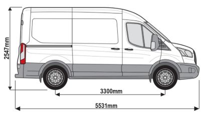 Picture of Rhino KammEdge Roof Rack 3.0m long x 1.6m wide for Ford Transit 2014-Onwards | L2 | H2 | Twin Rear Doors | L625