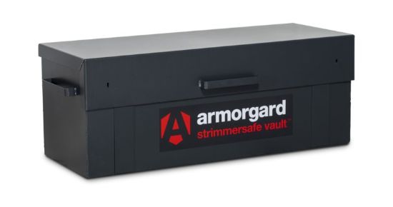 Armorgard StrimmerSafe Vault SSV12 secure grass trimmer storage unit with 2x slots 1285W x 525D x 460H