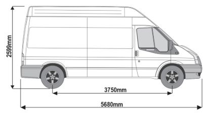 Picture of Rhino 3.1m SafeStow4 (Extra Wide Ladder) for Ford Transit 2000-2014 | L3 | H3 | Twin Rear Doors | RAS28-SK143