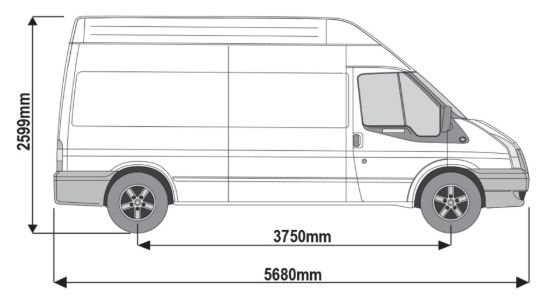 Picture of Rhino 3.1m SafeStow4 (Extra Wide Ladder) for Ford Transit 2000-2014 | L3 | H3 | Twin Rear Doors | RAS28-SK143