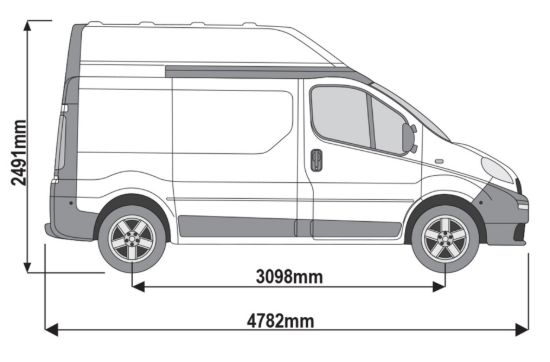 Picture of Rhino 3.1m SafeStow4 (Two Ladders) for Nissan Primastar 2002-2014 | L1 | H2 | Twin Rear Doors | RAS28-SK142