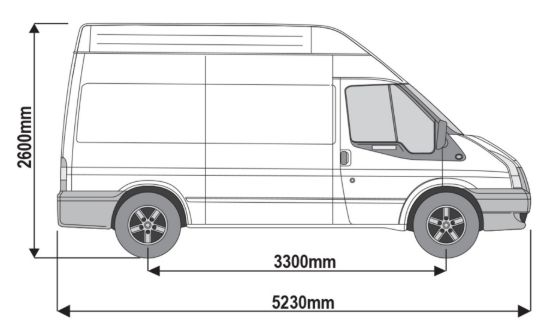 Picture of Rhino 3.1m SafeStow4 (Two Ladders) for Ford Transit 2000-2014 | L2 | H3 | Twin Rear Doors | RAS28-SK142